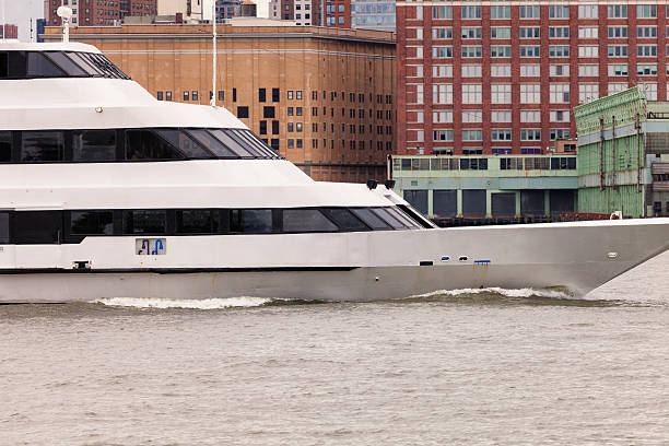istock Cruise Ship on Hudson River, Lower Manhattan Background 175417823