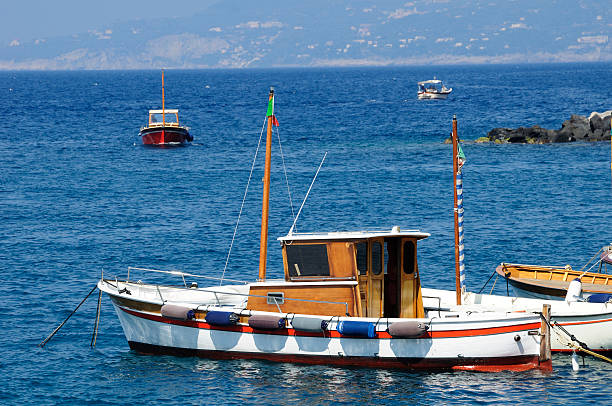 Boat anchored in the portMore images from Capri island :