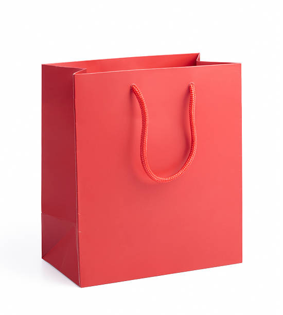 red bolsa de compras - goodie bag - fotografias e filmes do acervo