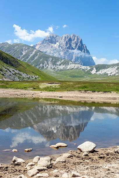 istock Mountain lake and Corno Grande-Campo Imperatore, Abruzzi Italy 175418669