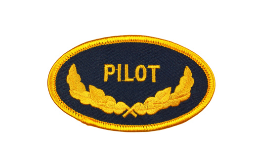 Isolated on white with clipping path.Patch worn by pilots serving in the United States military.