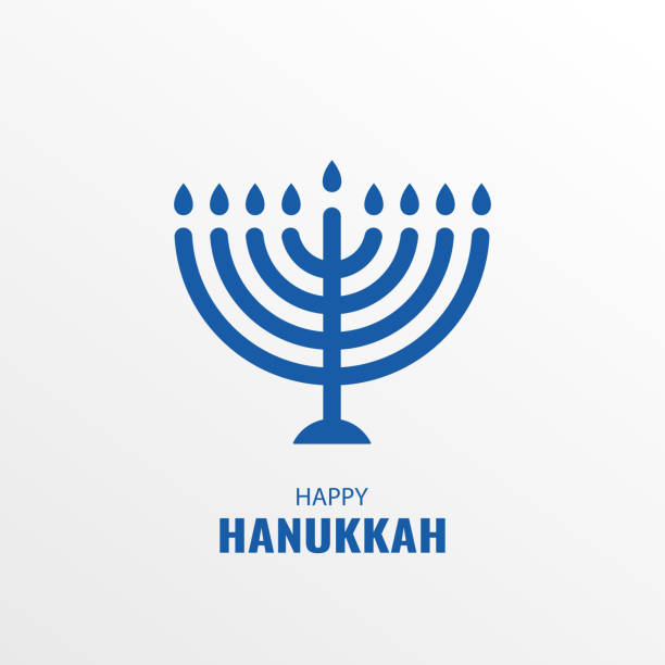 праздник ханука - judaism hanukkah menorah symbol stock illustrations