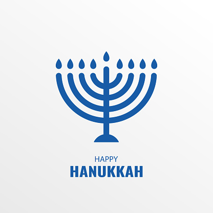 Vector illustration of Jewish holiday Hanukkah. Menorah