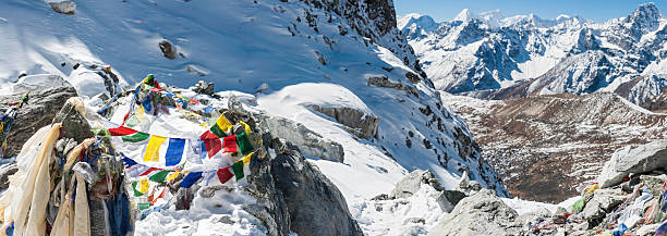 istock Colourful prayer flags on Himalayan mountain col 175419071
