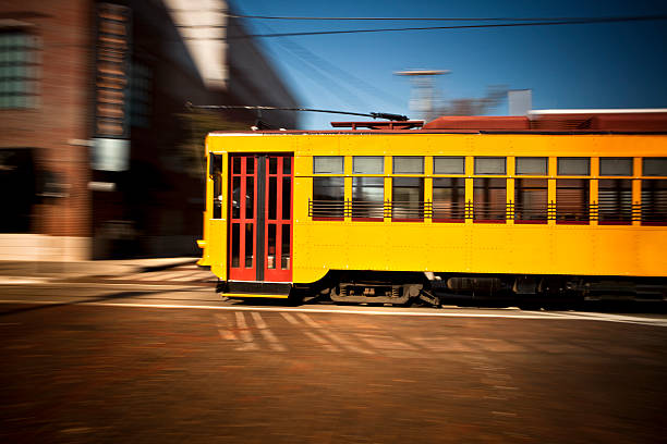 Old fashioned cable car trolley transportation network