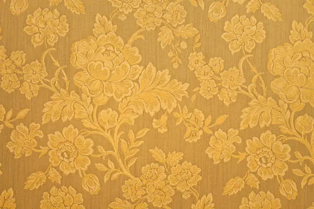 High Resolution Gold Background with Floral Pattern