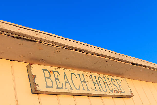 istock wooden beach house sign 175419341
