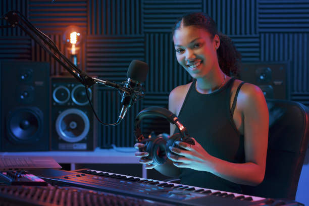 istock Musician working in the recording studio 1754194442