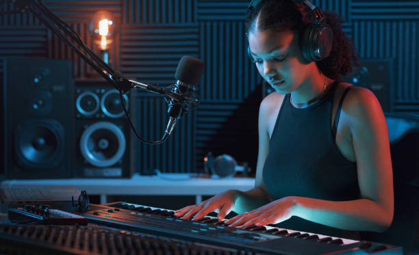 istock Musician working in the recording studio 1754196329