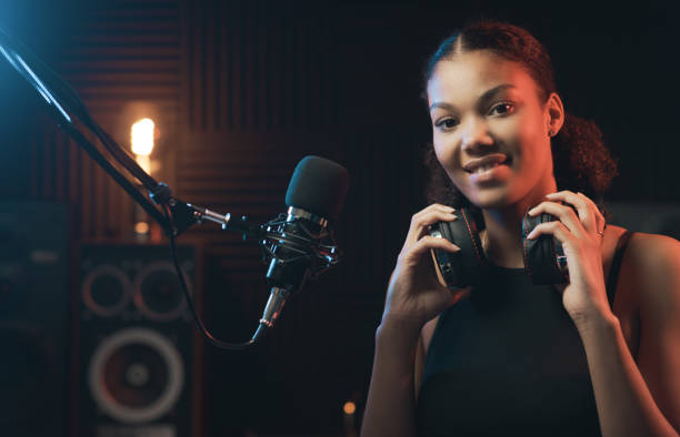 istock Artist posing in the recording studio 1754196395