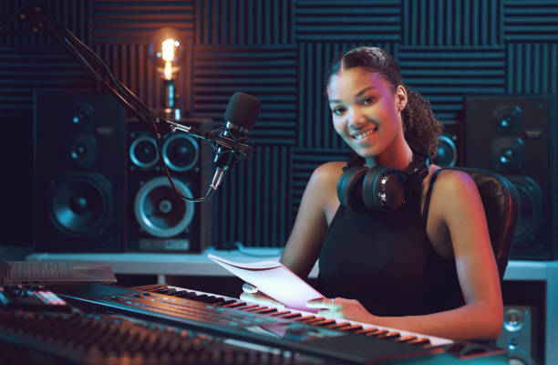 istock Musician working in the recording studio 1754198143