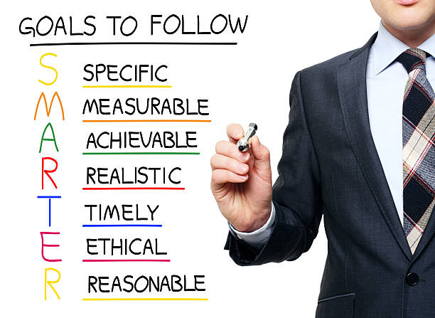 istock Young professional writing acronym for SMARTER 175420256