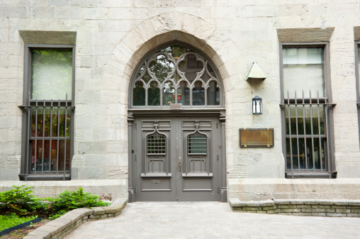 One of the side entrances to the Notre Dame church in Montreal.