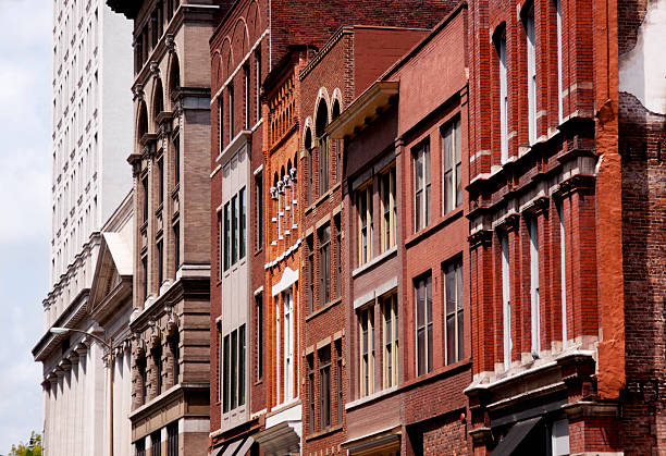 istock Row of Older Red Brick Buildings 175420582