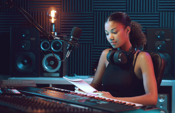 istock Musician working in the recording studio 1754206059