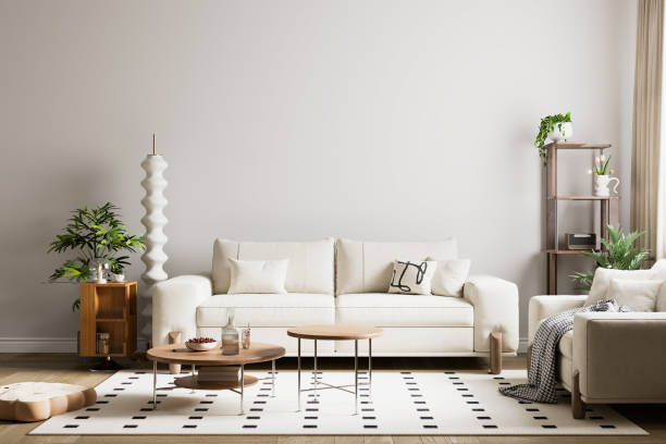 istock Interior Living Room Wall Mockup 1754206100