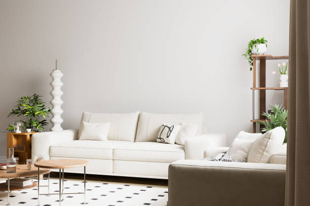 istock Interior Living Room Wall Mockup 1754206115