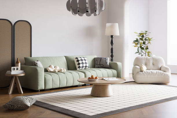 istock Interior Living Room Wall Mockup 1754206661