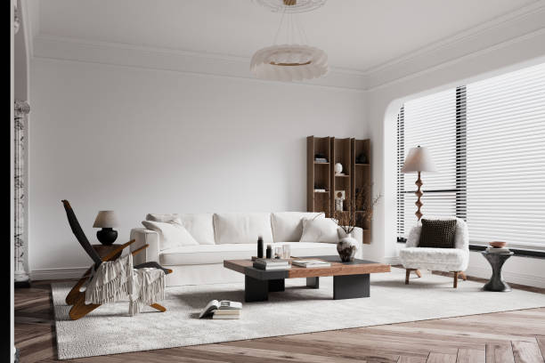 istock Interior Living Room Wall Mockup 1754207908
