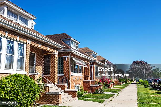 Bungalows In Archer Heights Chicago Stock Photo - Download Image Now - Chicago - Illinois, Residential Building, Residential District