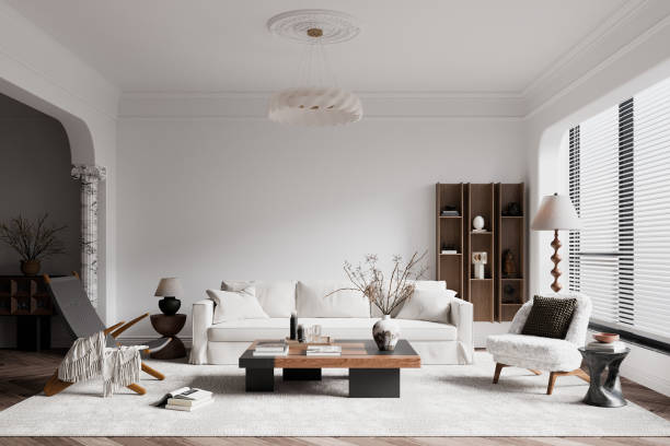 istock Interior Living Room Wall Mockup 1754208423