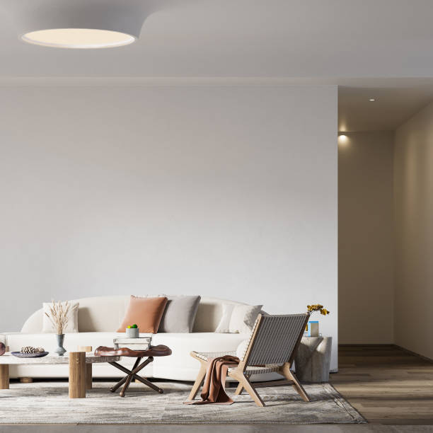 istock Interior Living Room Wall Mockup 1754208489