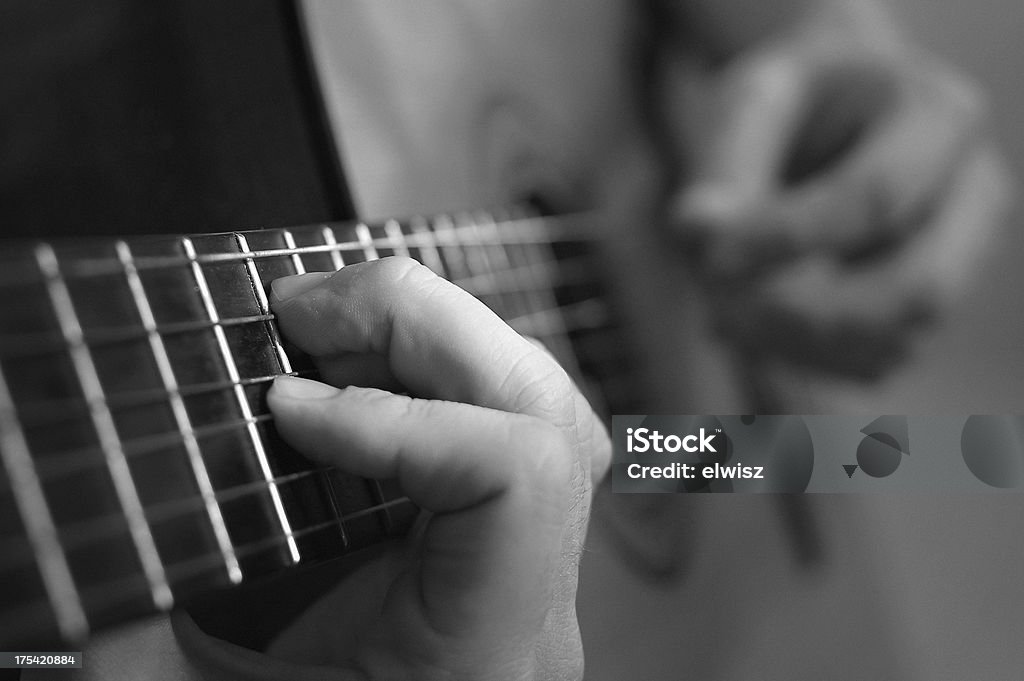 Guitare espagnole avec grain de film - Photo de Gaucher libre de droits