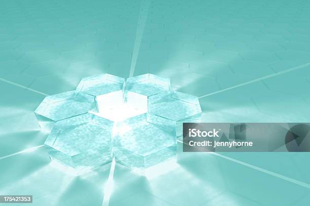 Hexagon Glass Plane Stock Photo - Download Image Now - Hexagon, Glass - Material, Digitally Generated Image