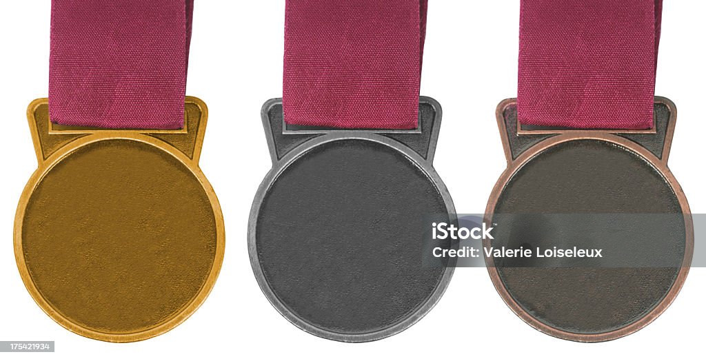Gold Silber und Bronze Medaillen - Lizenzfrei Goldmedaille Stock-Foto