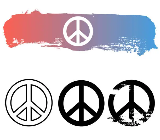 Vector illustration of peace symbol element set