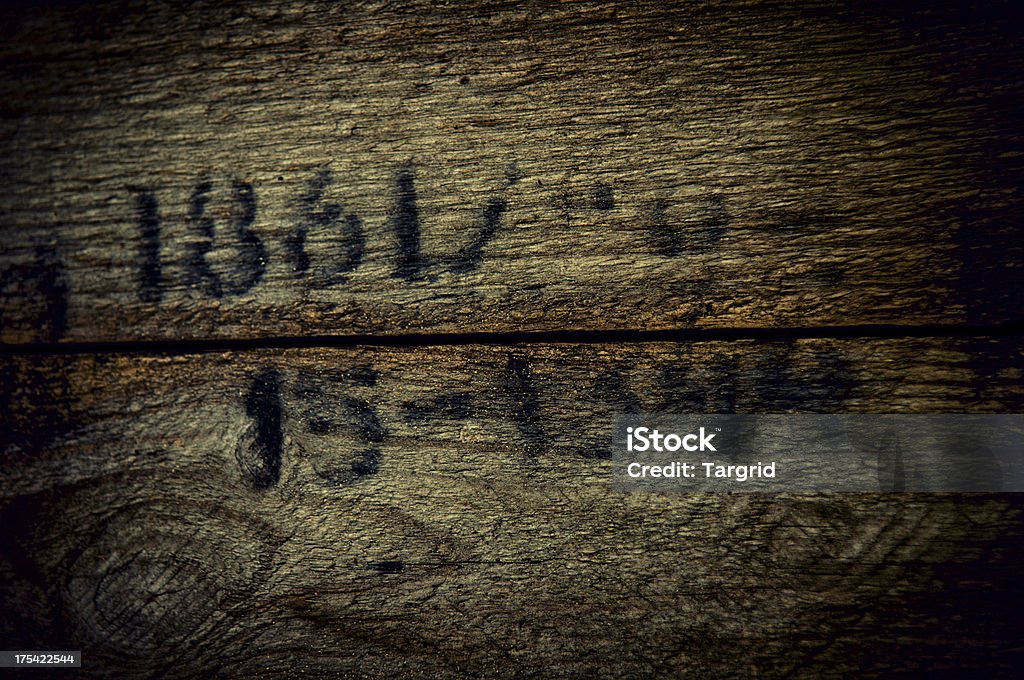 Dark Wood Texture Grunge wood background with blurred numbers Art Stock Photo