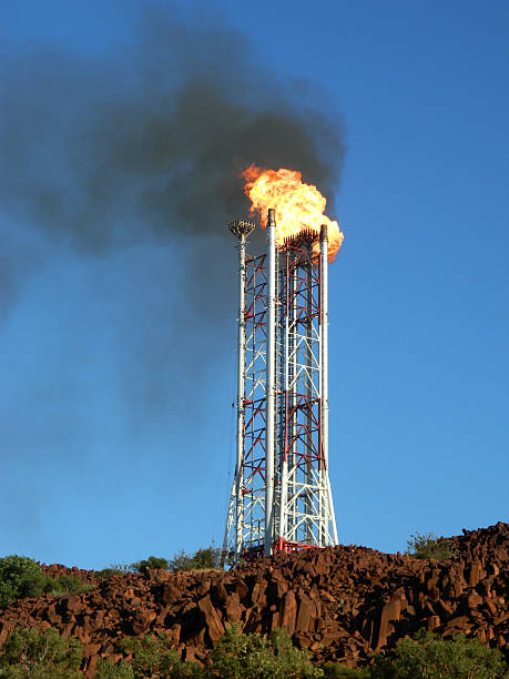 Flare stack stock photo