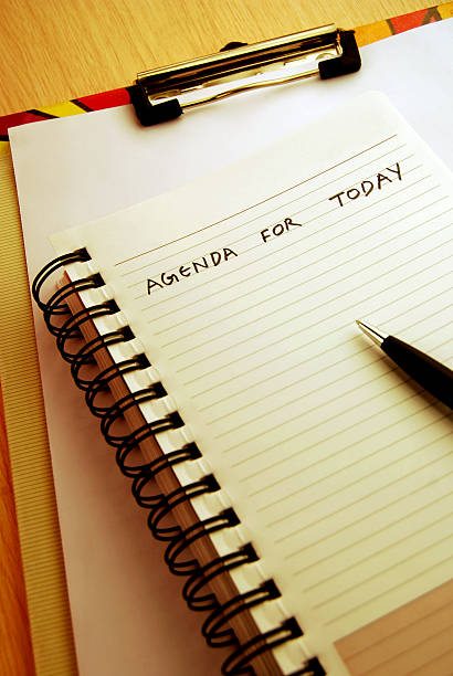 istock 'Agenda for today' written on a spiral pad 175423293