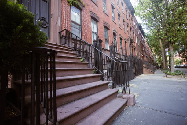 istock Characteristic historic West Village front stoop buildings 1754233192