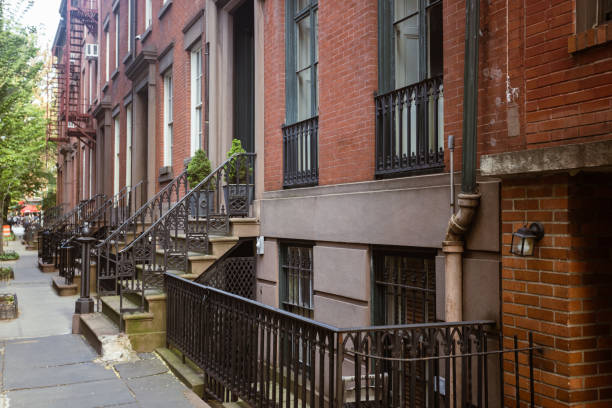 istock Characteristic historic West Village front stoop buildings 1754233315