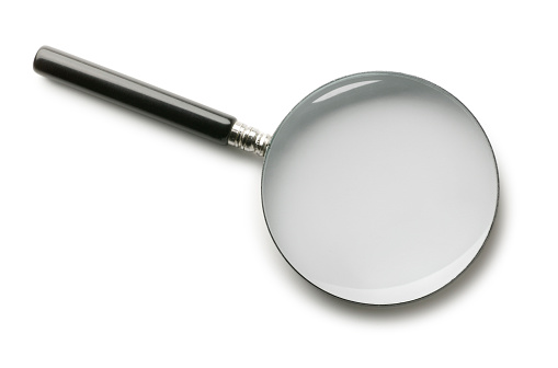 Magnifying glass on white with soft shadow