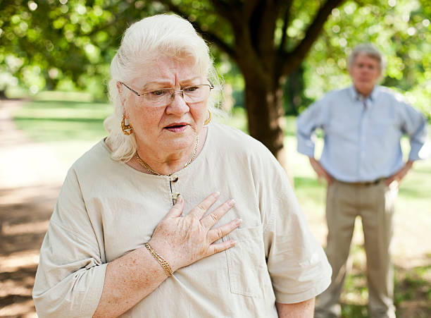 istock Elderly woman feeling pain in her chest 175423610