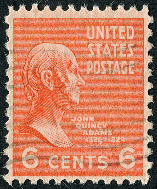 john quincy adams carimbo - president postage stamp profile usa imagens e fotografias de stock