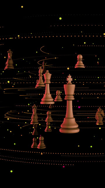 Chess pieces in virtual 3d hologram