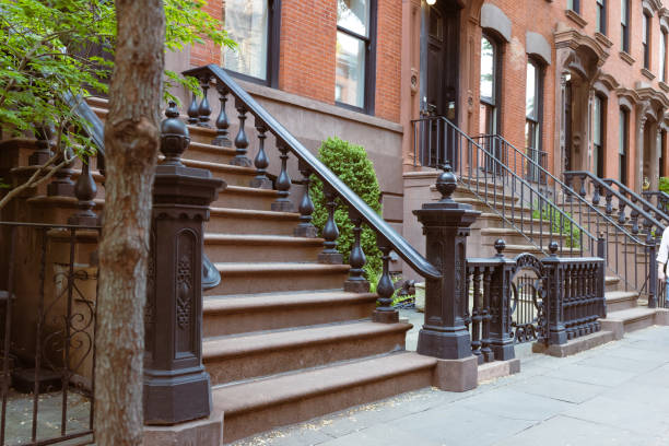 istock Characteristic historic West Village front stoop buildings 1754244700