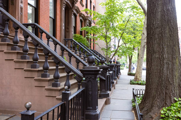 istock Characteristic historic West Village front stoop buildings 1754245837