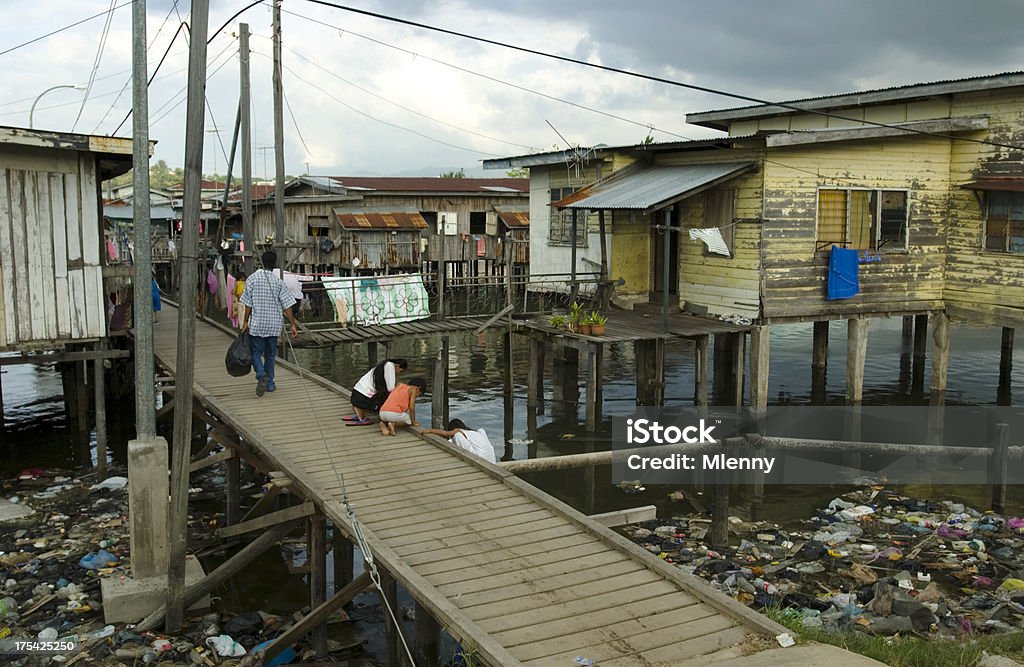 Zigeunerin Häuser in Borneo Meer - Lizenzfrei Armut Stock-Foto