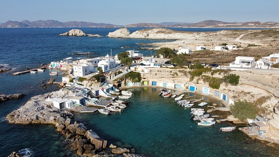 Small fisherman’s village at the Aegean Sea coastline