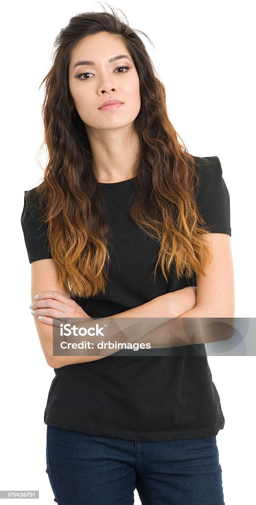 Confident Young Woman With Arms Crossed Portrait of a young woman on a white background. http://s3.amazonaws.com/drbimages/m/an.jpg Women Stock Photo