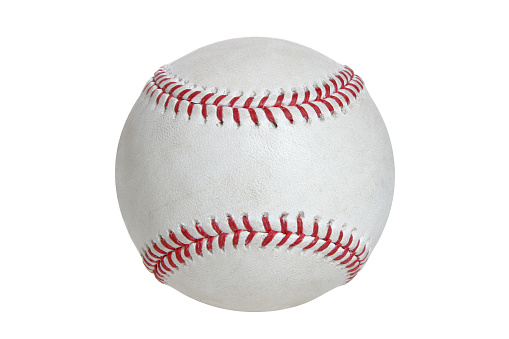 Official Major League baseball actually caught  in the air by a friend. (on white with a clipping path)PLEASE CLICK ON THE IMAGE BELOW TO SEE MY SPORTS PORTFOLIO: