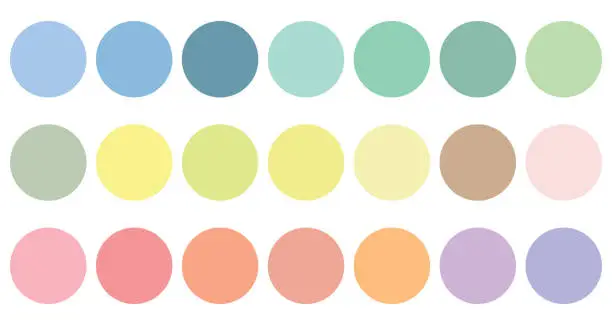 Vector illustration of Vector Fashion Trend Colors Spring And Summer Circle Palette Forecast Collection