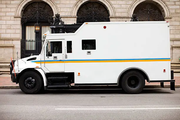 Armored Truck at a Bank.