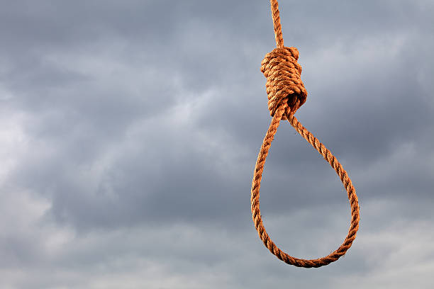 istock Horizontal shot of a noose and stormy sky. 175427598