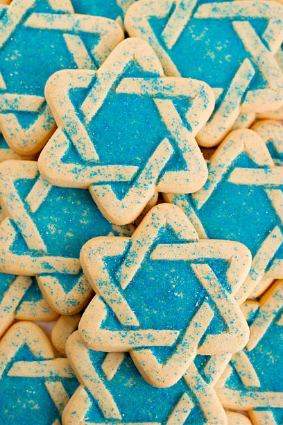 Stars of David Cookies A whole constellation of crunchy buttery Star of David cookies waiting to be munched down during holiday festivities! judiaca stock pictures, royalty-free photos & images