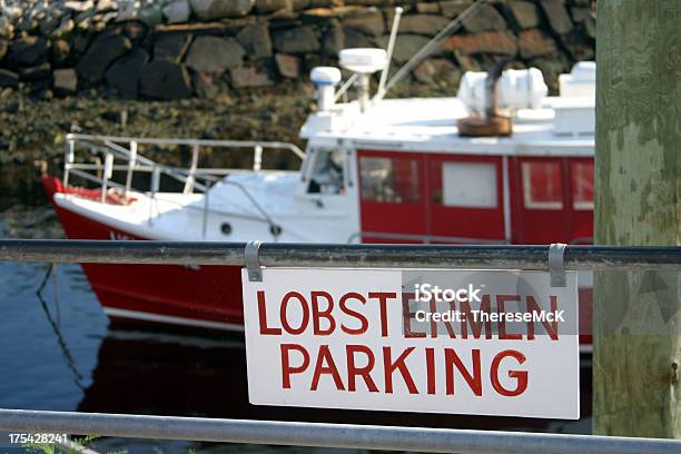 Lobster Boat On Maine Inlet Stock Photo - Download Image Now - Lobster - Animal, Maine, Nautical Vessel